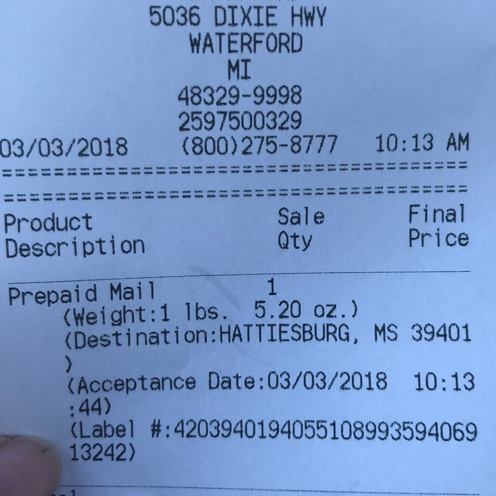 Proof of shipping
